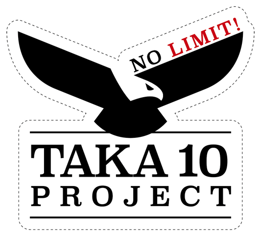 TAKA10ステッカー 大 (白)